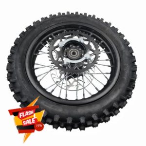 CLEO 80/100-10 Rear Wheel Rim Tire Assembly for 50cc-110cc Dirt Bike taotao TTR SSR CRF Apollo 15mm axle includes 190mm brake disc and 420-41T sprocket
