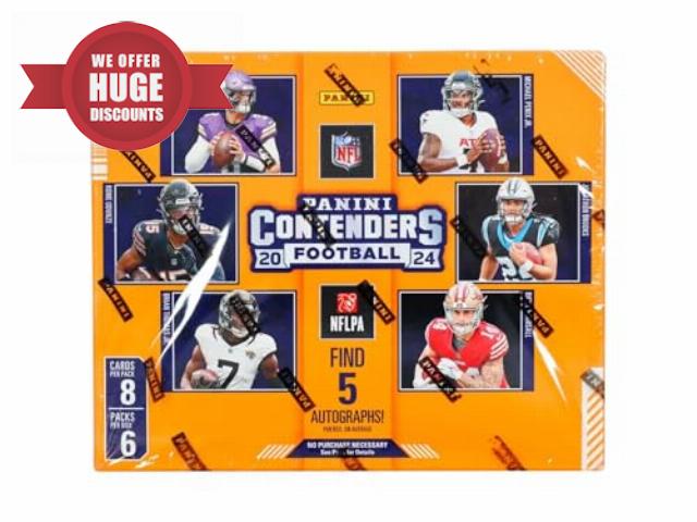 2024 Panini Contenders Football Hobby Trading Card Box (Five Autographs Per Hobby Box)