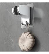 HEROBAI Hand Held Shower Head Holder Wall Mount, Shower Hose Holder Adhesive with 2 Hanger Hooks,...
