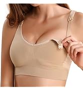 Lucina Nursing Bras, Seamless Ultra Comfort Maternity Breastfeeding Bra, Natural Shape, Sleep Bra...