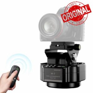 Soonpho M7 Motorized Rotating Panoramic Tripod Head for Time Lapse Remote Control 360° Pan Tilt Head with Mobile Phone Clip for DSLR Cameras