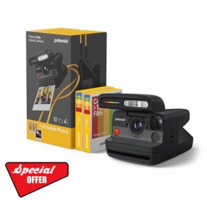 Polaroid Flip Instant Camera + Color Film Bundle (16 Photos Included) - Black (6565) - Hyperfocal 4-Lens System