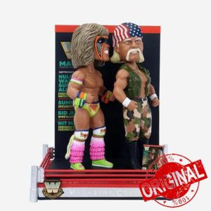 Hulk Hogan Ultimate Warrior Superstar Alliance WWE Magazine Cover Bobblehead