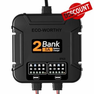 ECO-Worthy 2-Bank Marine Battery Charger 10A (5A/Bank)