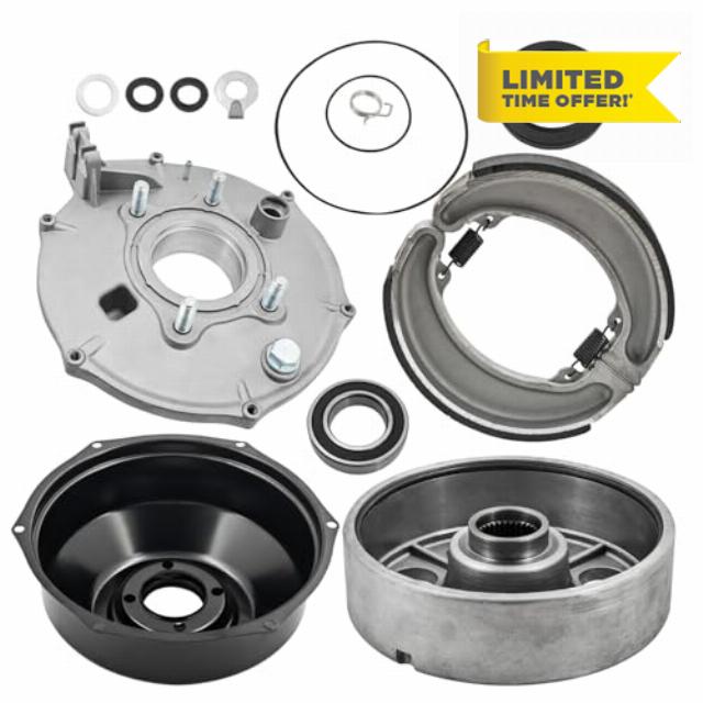 40520-HC4-000 Rear Brake Drum and Backing Plate Kit Replacement for Honda TRX300 TRX300FW 1988-2000 Rear Brake Drum Hub Plate Cover Shoes Replace# 42620-HC4-670 43010-HM5-A10 06430-HM5-A80