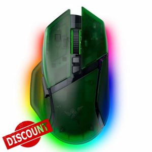 Razer Basilisk V3 Pro 35K Wireless Gaming Mouse: HyperScroll Tilt Wheel - 35K DPI Optical Sensor Gen 2-13 Customizable Controls - RGB - Optical Switches Gen 3 - Up to 140 Hr Battery - Phantom Green