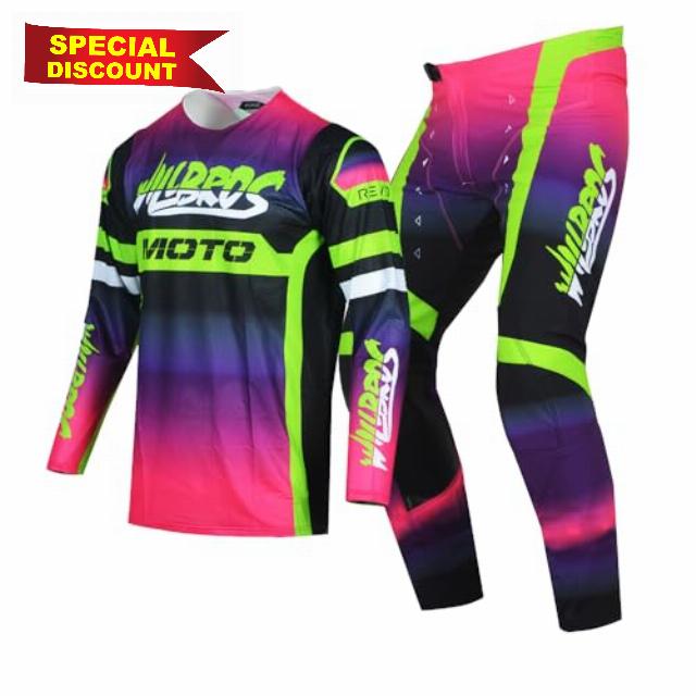 Youth Moto Gear Set Pant and Jersey Combo for Kids MX Motocross Children Racing Suit Offroad Boys Girls