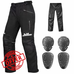 ILM Motorcycle Motocross Riding Pants Mens Detachable Waterproof Liner CE Armored All Season Model PO1N