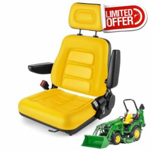 Universal Seat for Forklift/Excavator/Lawn Mower/Tractor with Adjustable Angle Back Armrest and Headrest