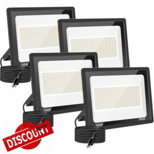 4 Pack 150W LED Flood Light Outdoor