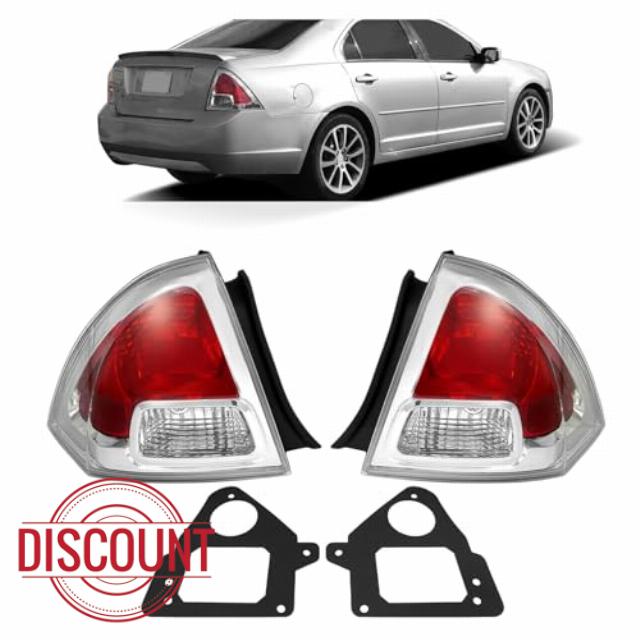 HECASA Pair Tail Light Compatible with 2006-2009 Ford Fusion S SE SEL Replacement for FO2818123 FO2819113 Tail Rear Lamp Red+Clear Lens LH&RH