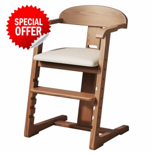 DOMGMUWUJEE Solid Wood Toddler Dining Chair - Adjustable Height Easy to Clean Toddler high Chair - Kids high Chair from 3 Years to 200 Lb
