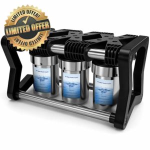3 Stage RV Water Filter System with 3 Replacement Filters 0.2 Micron High Flow Camper Water Filter for RV and Boat