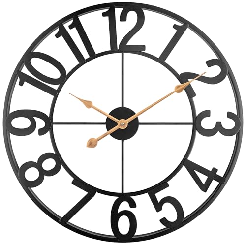 Large Metal Wall Clocks Battery Operated Silent Non Ticking