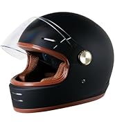 Loyoriwy Retro Motorcycle Helmet for Adults?Vintage Full Face Helmet with Ventilation System, Wat...