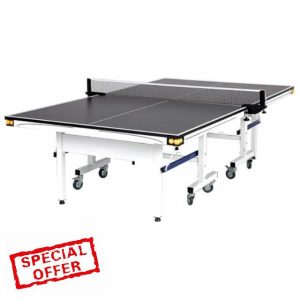 Professional Indoor Ping Pong Table w/Quick Clamp Net - Tournament Grade MDF Surface - 10 Min Assembly - Foldable w/Playback Mode & Ball Holders