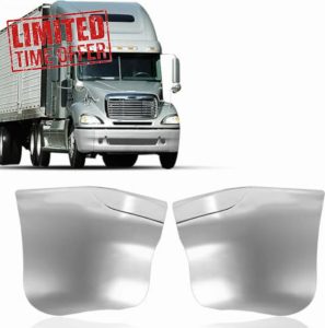 Pair Chrome Side Bumpers for 2002-2011 Freightliner Columbia Pair Set Corner Cover Replacement Semi Trucks