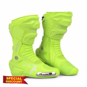 Green Motorcycle Racing Boots for Men Motorcycle Riding Shoes