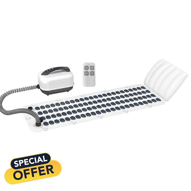 Electric Bubble Massage Mat Portable Massage for Bathtub Bubble Bath Mat Tub Spa Massager with Pillow -Upgraded Suction Cup with Remote Control （ 44.9" x 16.9" White）