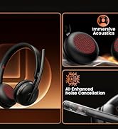 Dytole Bluetooth 5.3 Headset, Wireless Headset with Mic for Work (AI Noise Cancelling), Wireless ...