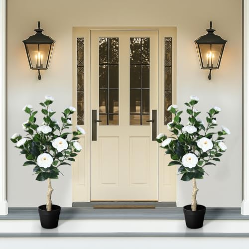 2 Pcs Fake Camellia Tree Artificial Tree