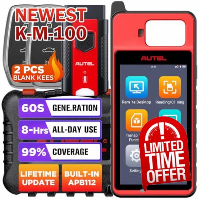 Autel MaxiIM K-M-100E Built-in APB112 ($259 Worth) 2025 OBD Learning for 700+ Vehicles (95% Covered) 60s Kee Gen*rati0n Lifetime F.Ree Update Auto VIN & Scan Enhanced IM508