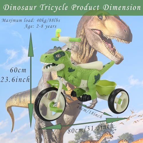 Dinosaur Toy with Music Light and Bicycle Horn Children
