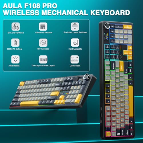 Hot Swappable Gaming Keyboard with 8000mAh Battery