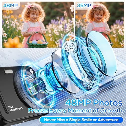 WITYEAH 48MP FHD 1080P Point and Shoot Digital Cameras with 16X Zoom Anti-Shake
