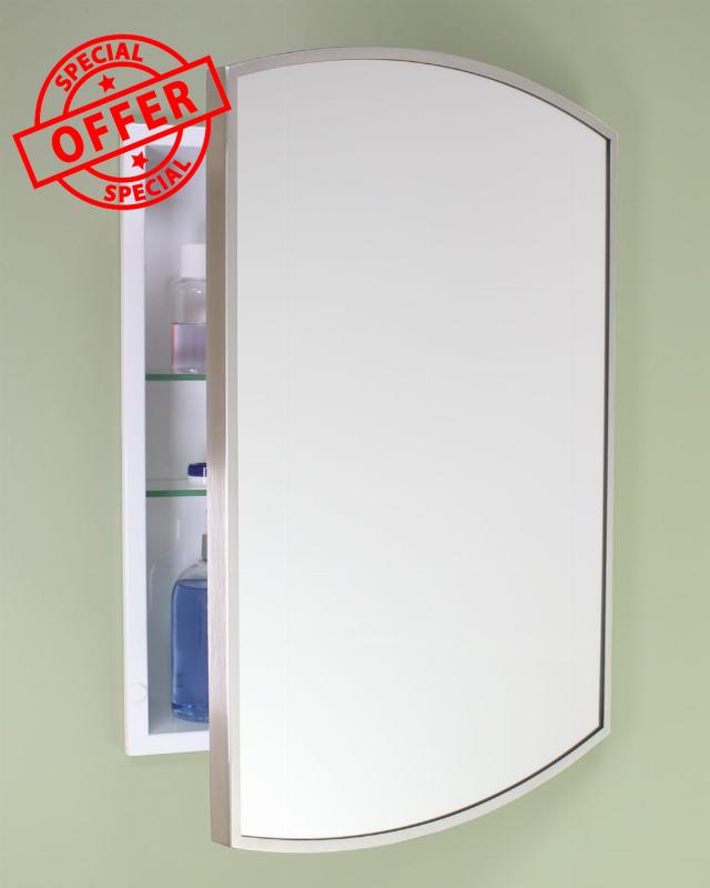 16x20 Harper Crescent Metal Framed Rectangle Recessed Bathroom Medicine Cabinet