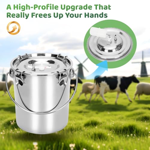 Stainless Steel Bucket with 4 Teat Cups