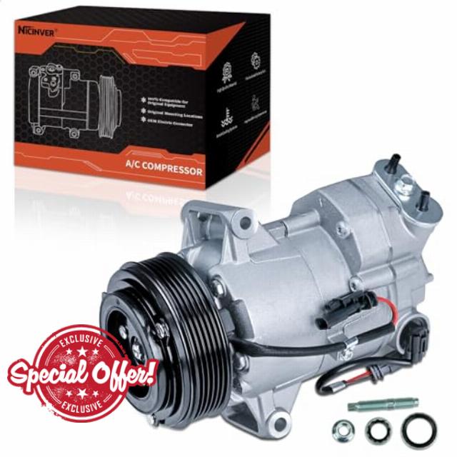 Air Conditioning Compressor & A/C Clutch for CO 22227C 158272 A/C Air Conditioner AC Compressor W/Clutch Fits Chevrolet Cruze 1.8L 2012-2015