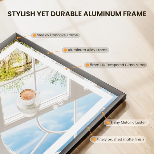 Lighted Bathroom Vanity Mirror for Wall(Horizontal/Vertical)