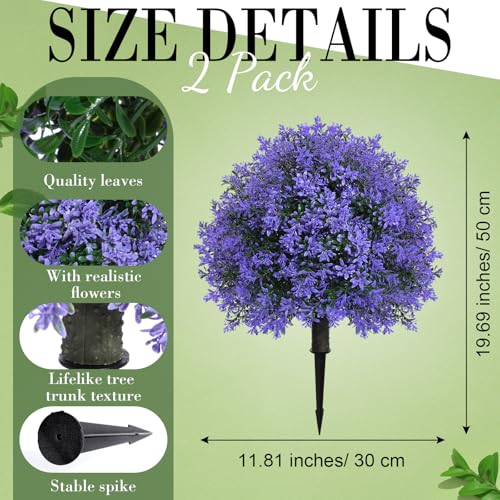 UV Resistant Fake Evergreen Shrubs Plants with Ground Spike