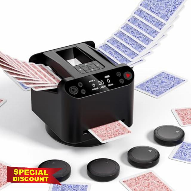 2-in-1 Automatic Card Shuffler and Dealer Machine – USB-C Rechargeable