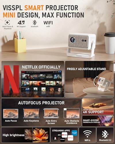 Auto Focus & Keystone Protable Mini Projector with Stand