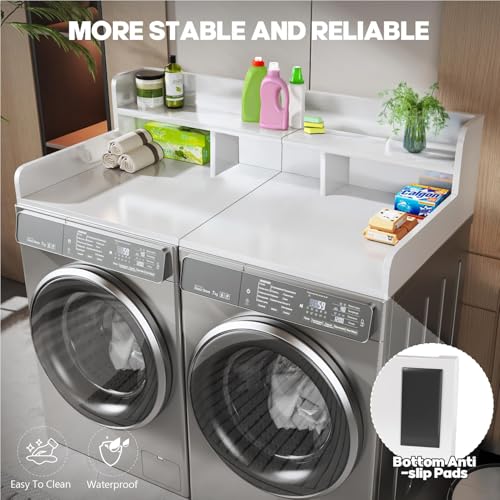54" Width * 27.5” Depth Washer and Dryer Covers for The Top for Laundry Room Organization