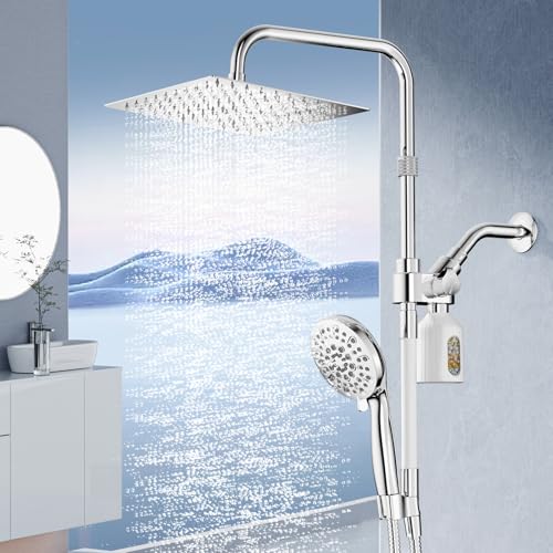 High Pressure Shower Head and Handle Set with Filter