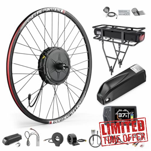 1000W 48V Electric Bike Conversion Kit - High Speed Rear Hub Motor for 26 Inch Wheel