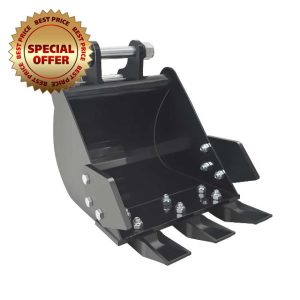 11.81in/300mm Mini Excavator Digging Bucket，Mini Excavator Attachments Digging Bucket for Trenching & Digging，Hole Diameter: 25MM/0.98 Inches
