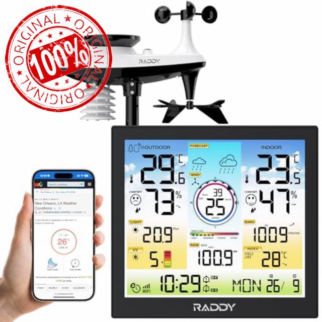 Raddy WF-120C Professional Wi-Fi Weather Station Wireless
