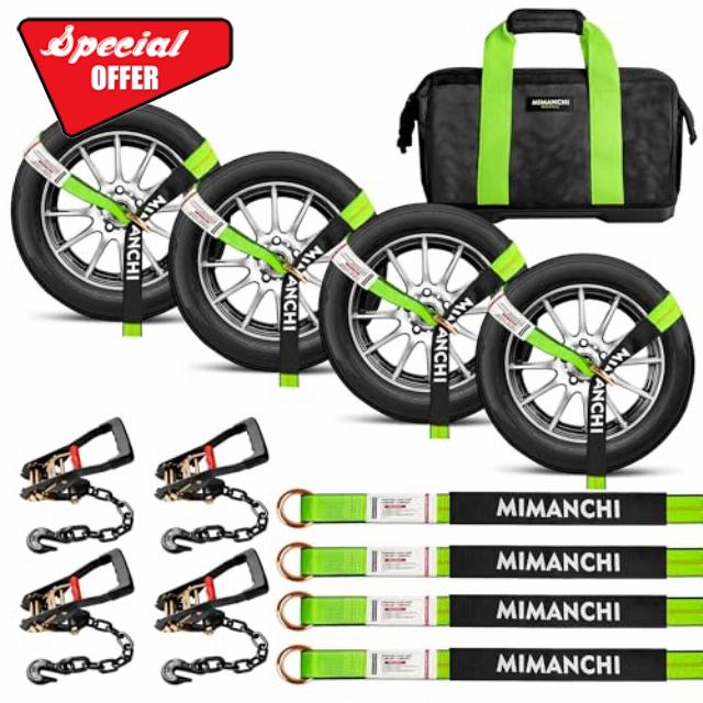 Car Tie Down Straps for Trailers - 4 Pack