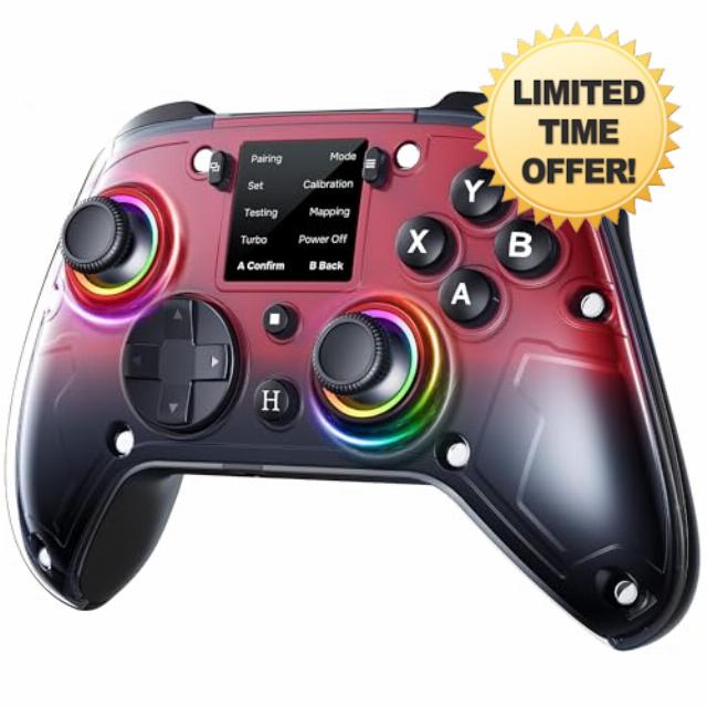 GUSGU G7 Wireless Gaming Controller with Interactive Screen