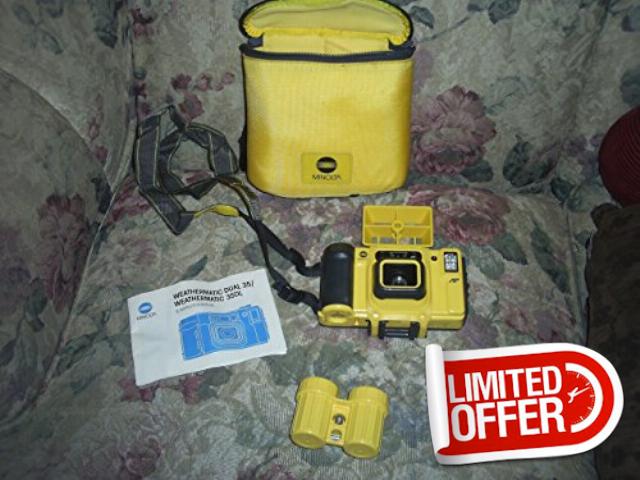 Minolta Weathermatic Dual 35 Underwater Diving 35mm Film Camera W/ Built-in Flash and Motor Drive (Renewed)