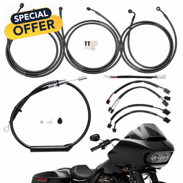 14" Touring Ape Hangers Handlebar Cable Kit