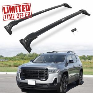 265LBS Lockable Cross Bars Roof Rack Fit for GMC Acadia 2017-2023 Aluminum Crossbars Cargo Bar Luggage Baggage Carrier Rooftop Accessories