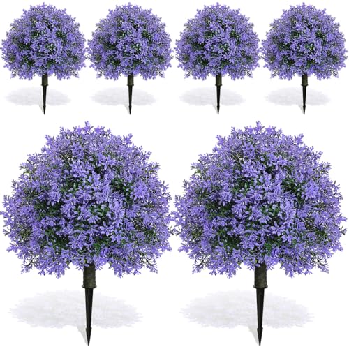 6 Set of 20'' Faux Bushes for Front Porch Decor