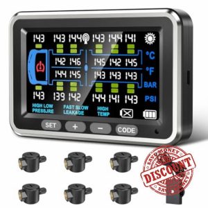 RV Tire Pressure Monitoring System 6 Sensors