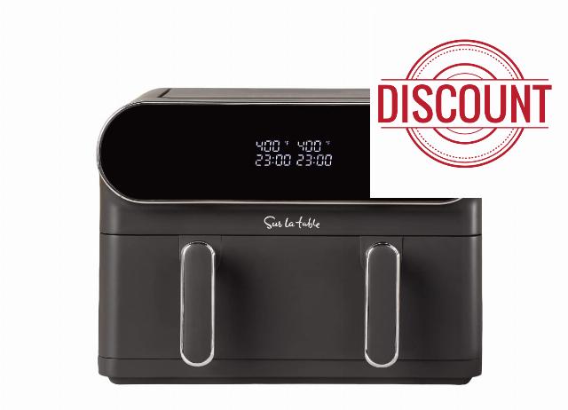 Sur La Table 11-Quart Digital Double Basket Air Fryer - 1700W Dual Zone with Touchscreen Display