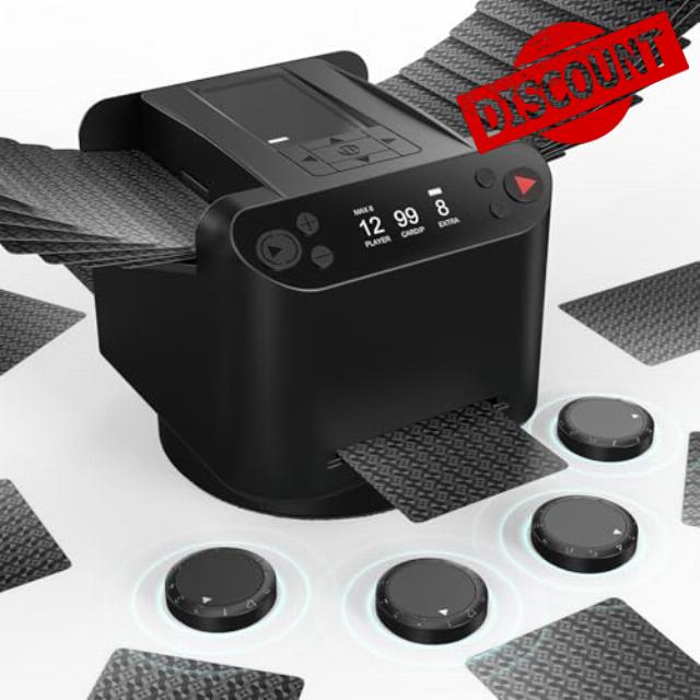 2025NewSmart 3-in-1 Automatic Card Shuffler and Dealer with 4 drawing remotes